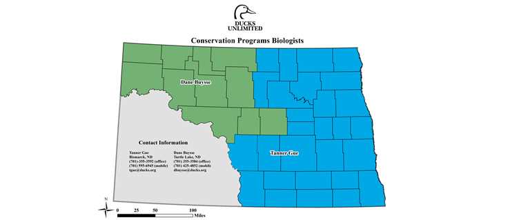 ND Conservation Program Biologists help landowners evaluate conservation programs that can help them solve issues.