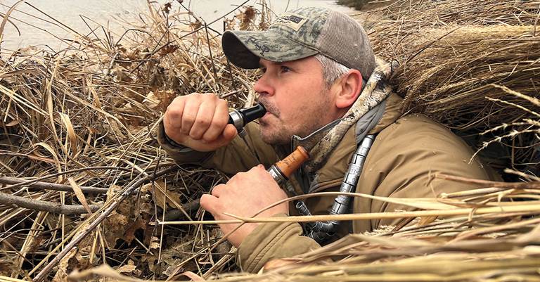 Many hunters carry both wood and acrylic calls on their lanyards.