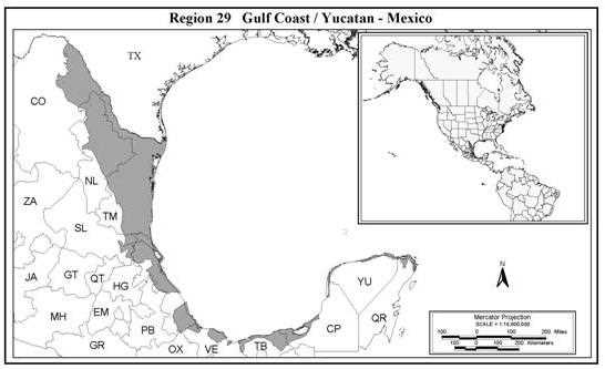 Gulf Coast / Yucatan Map
