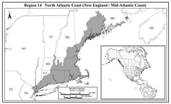 North Atlantic New England Map