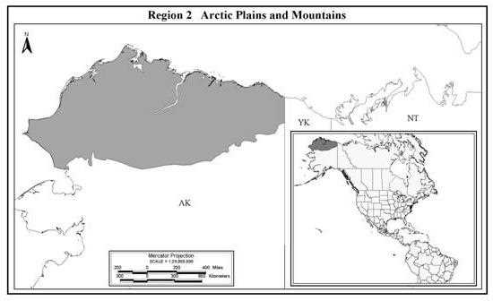 Map view of Arctic Plains and Mountains - Alaska