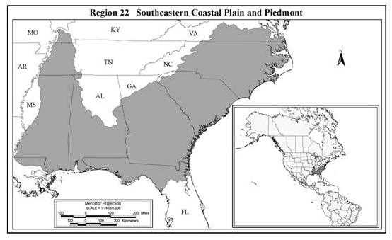 Southeast Coastal Plain Map